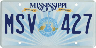 MS license plate MSV427