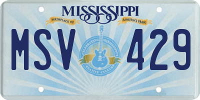 MS license plate MSV429
