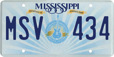 MS license plate MSV434