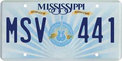 MS license plate MSV441