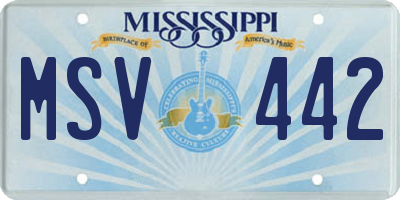 MS license plate MSV442