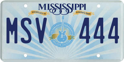 MS license plate MSV444