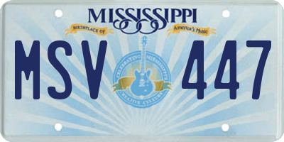 MS license plate MSV447