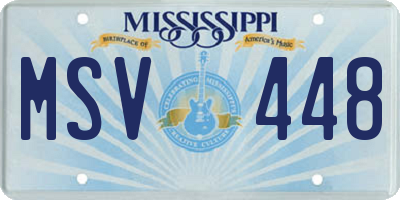 MS license plate MSV448