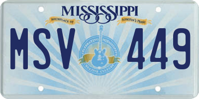 MS license plate MSV449