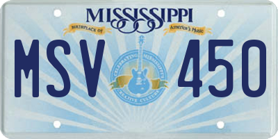 MS license plate MSV450