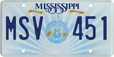 MS license plate MSV451
