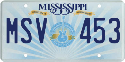 MS license plate MSV453