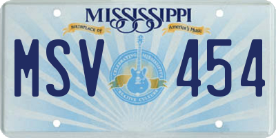 MS license plate MSV454