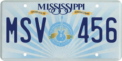 MS license plate MSV456