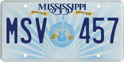 MS license plate MSV457