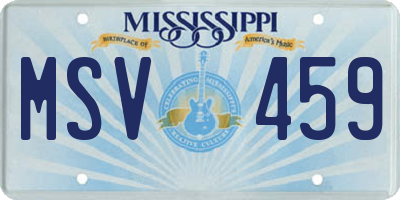 MS license plate MSV459