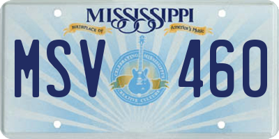 MS license plate MSV460