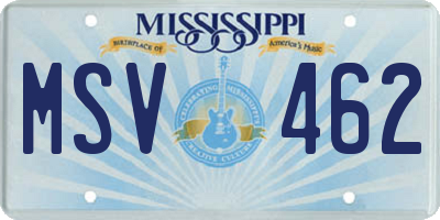 MS license plate MSV462
