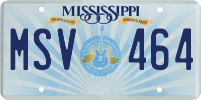 MS license plate MSV464