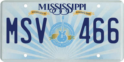 MS license plate MSV466