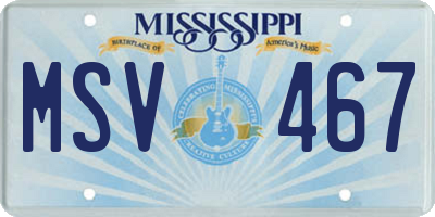 MS license plate MSV467