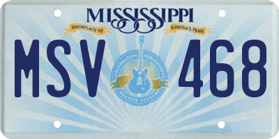 MS license plate MSV468
