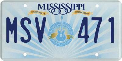 MS license plate MSV471