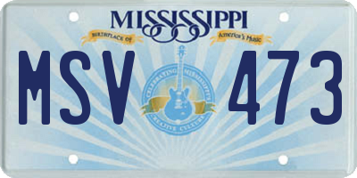 MS license plate MSV473