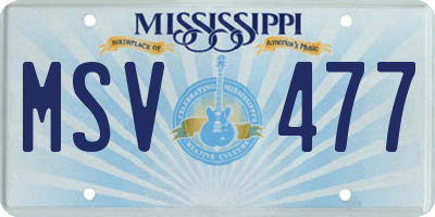 MS license plate MSV477