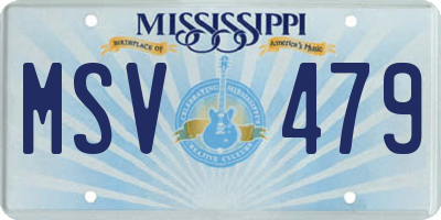 MS license plate MSV479