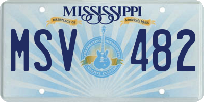 MS license plate MSV482