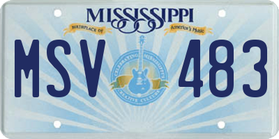 MS license plate MSV483
