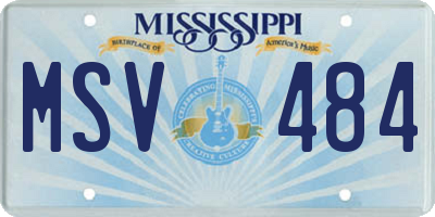 MS license plate MSV484