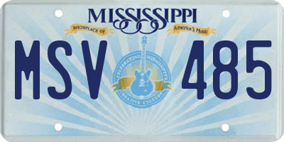 MS license plate MSV485