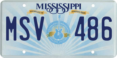 MS license plate MSV486