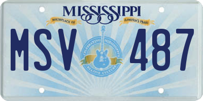 MS license plate MSV487