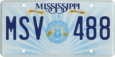 MS license plate MSV488