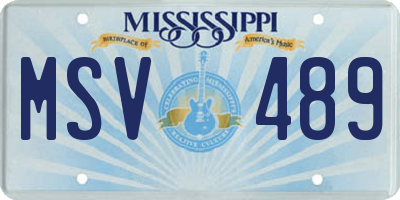 MS license plate MSV489
