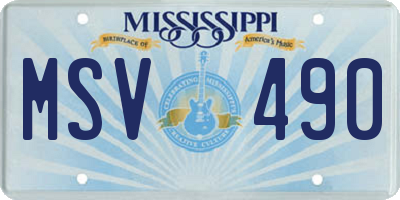 MS license plate MSV490