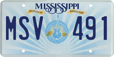 MS license plate MSV491