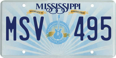 MS license plate MSV495