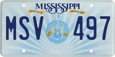 MS license plate MSV497