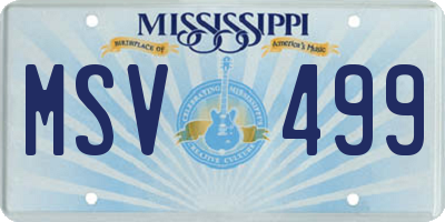 MS license plate MSV499