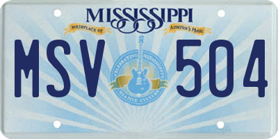 MS license plate MSV504