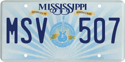 MS license plate MSV507