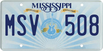 MS license plate MSV508