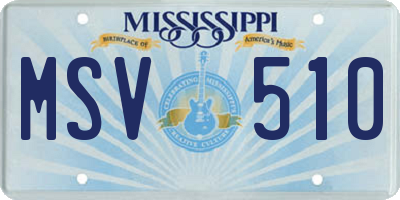 MS license plate MSV510