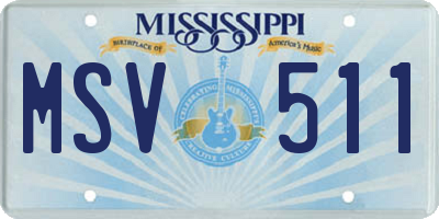 MS license plate MSV511