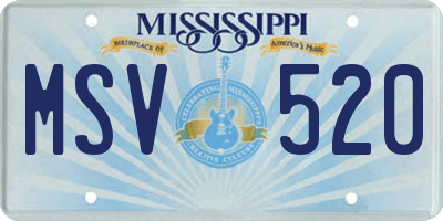 MS license plate MSV520