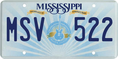 MS license plate MSV522