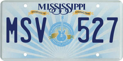 MS license plate MSV527
