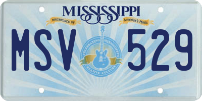MS license plate MSV529