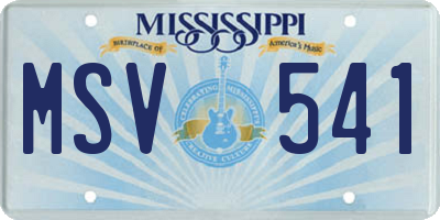 MS license plate MSV541
