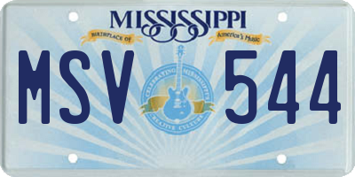 MS license plate MSV544
